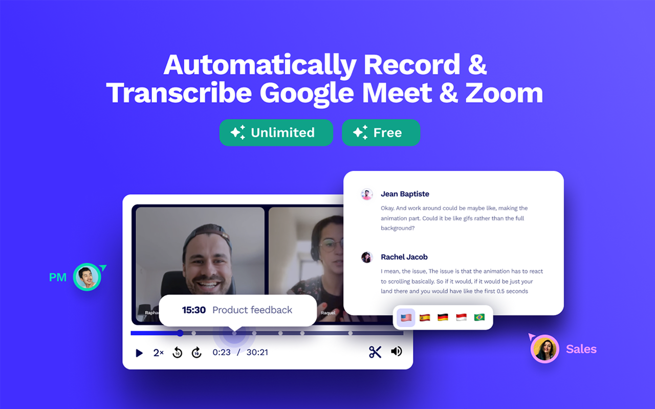 Record, Transcribe & ChatGPT for Google Meet截图3