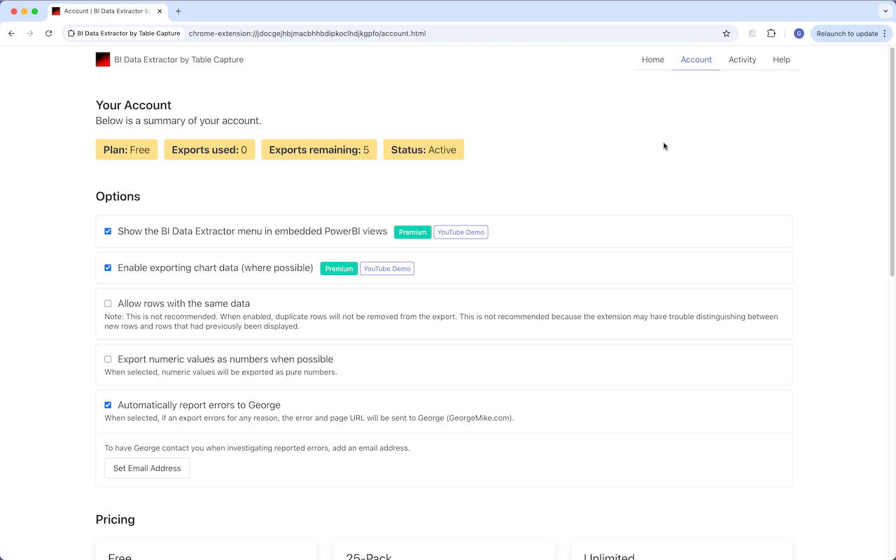 BI Data Extractor by Table Capture截图1