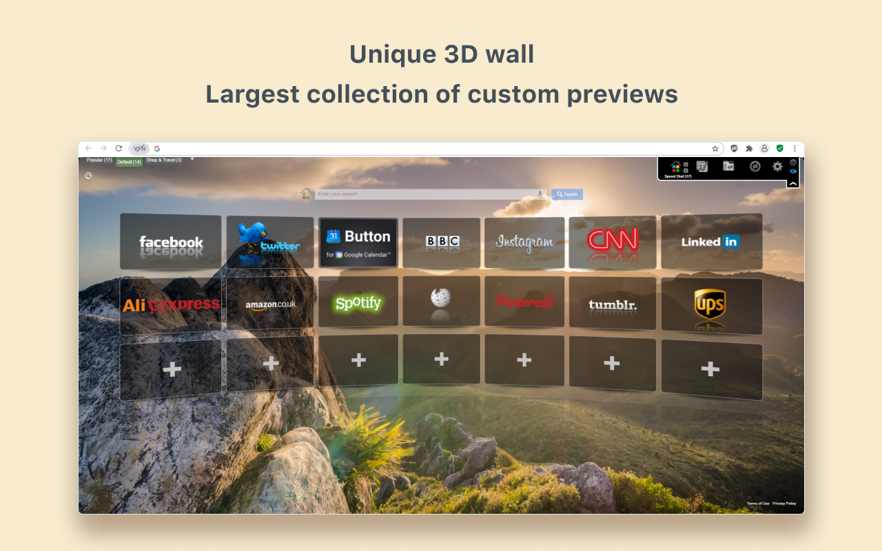 Speed Dial [FVD] - New Tab Page, 3D, Sync...截图4