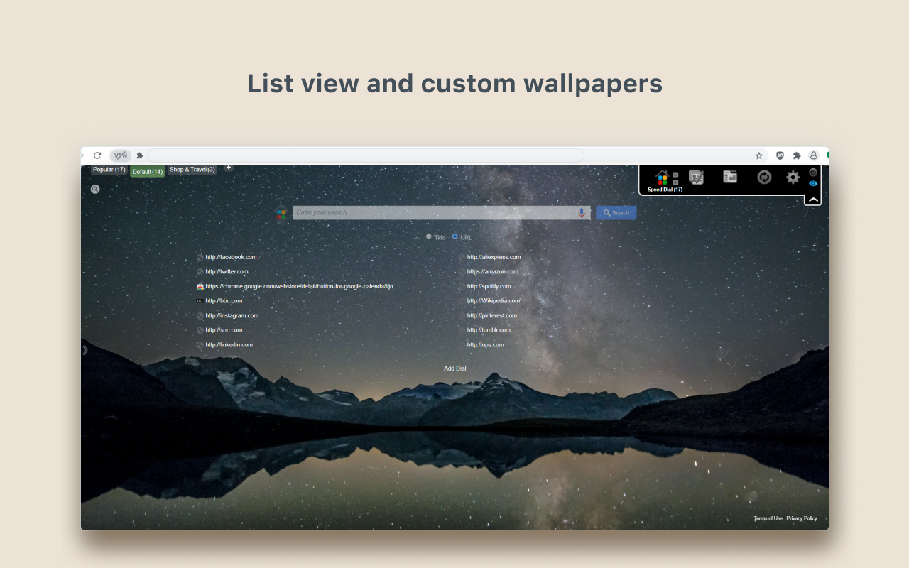 Speed Dial [FVD] - New Tab Page, 3D, Sync...截图5