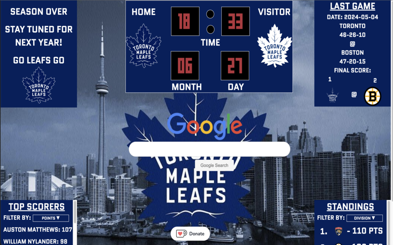 Toronto Maple Leafs Chrome Extension截图4