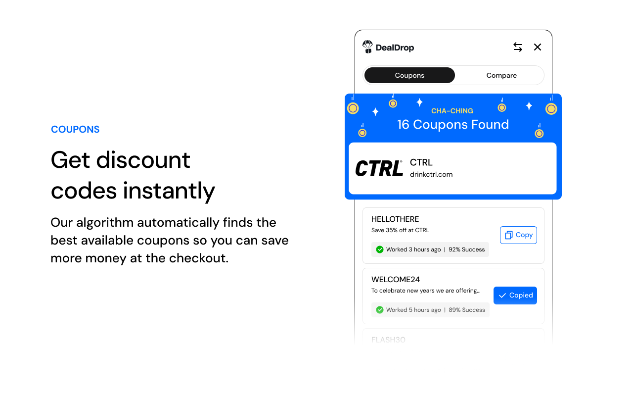 DealDrop: Automatic Coupons & Price Comparison截图3