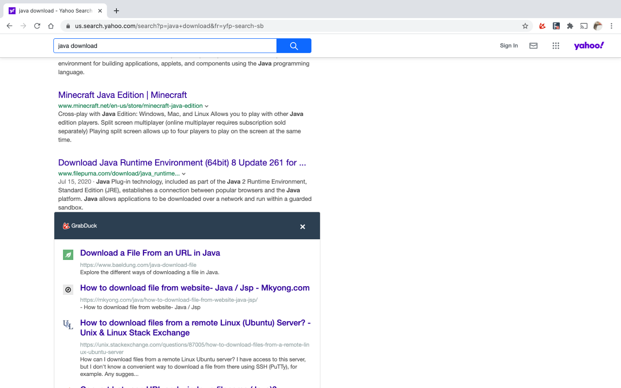 Search Results on GrabDuck截图1