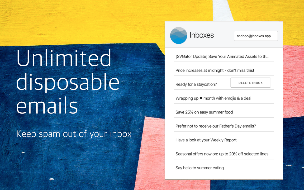 Inboxes: Create Disposable Temp Mail Addresses截图1