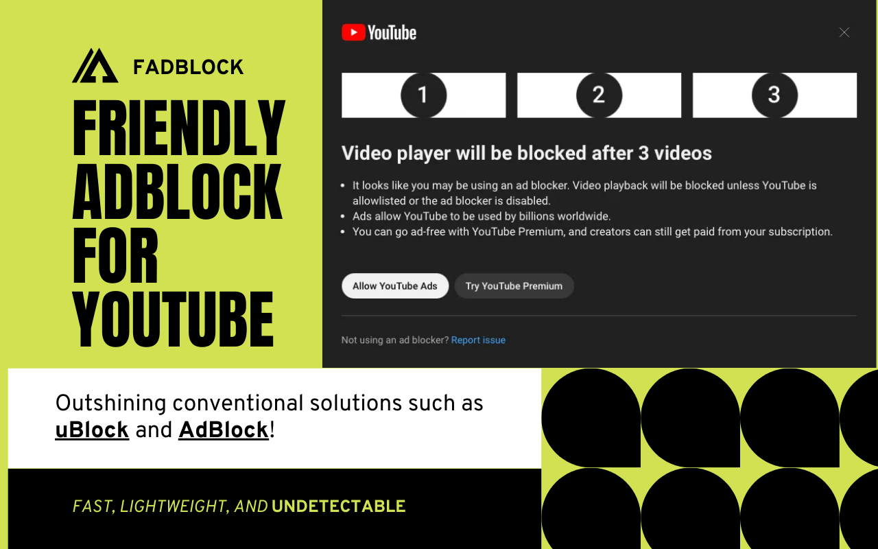 FadBlock Origin: Friendly YouTube™ Adblock截图1