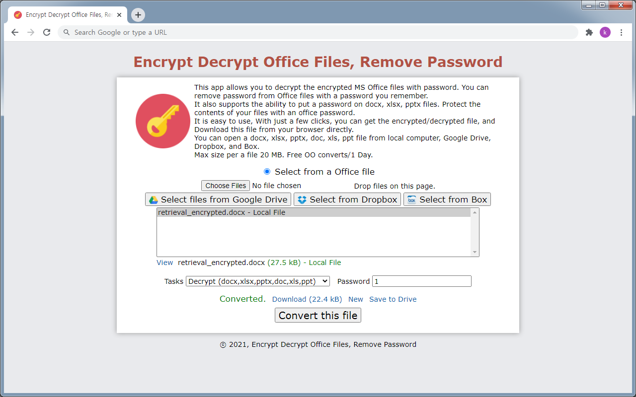 Encrypt Decrypt DOCX, XLSX, PPTX Files截图1