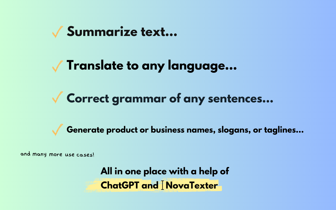 NovaTexter - Chat GPT Chrome Extension截图1