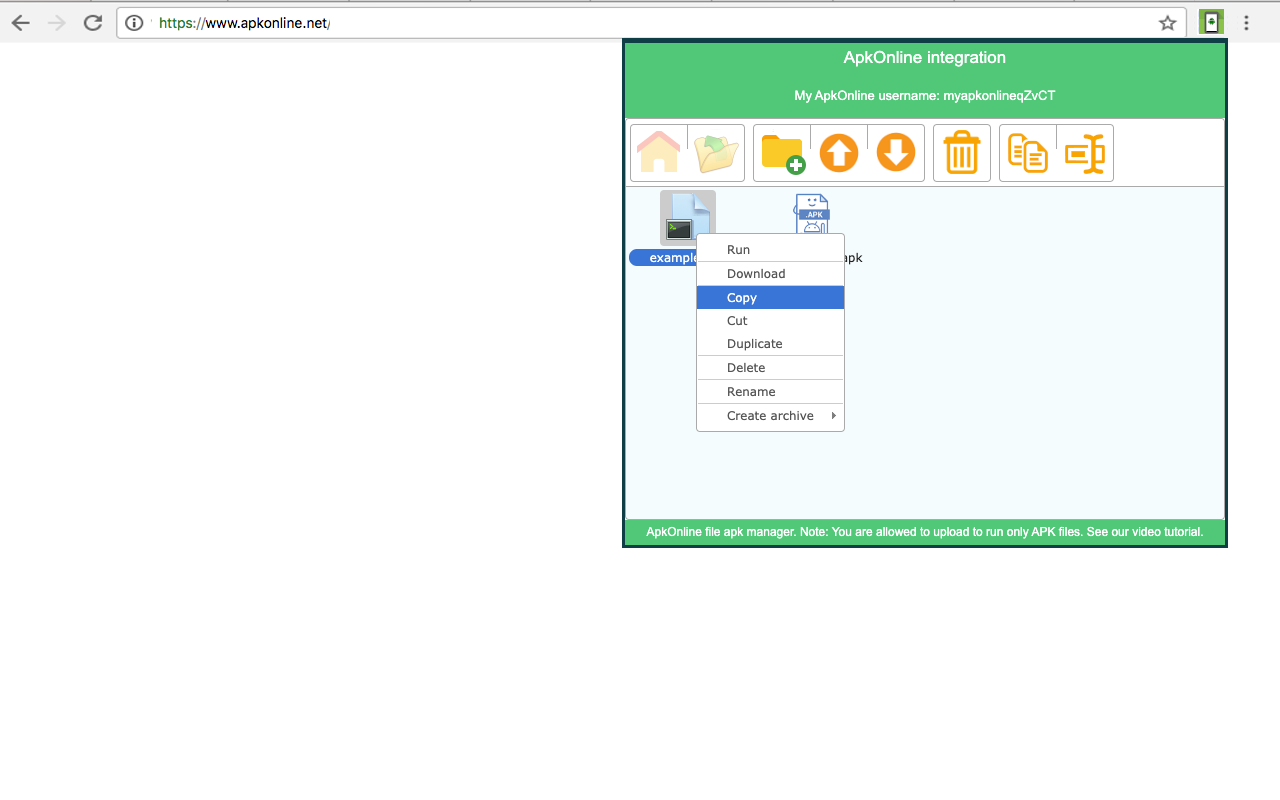 ApkOnline Android 模拟器的 APK 管理器截图2