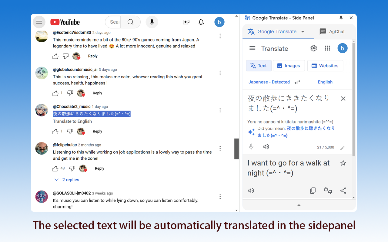 谷歌翻译 - 侧面板截图1