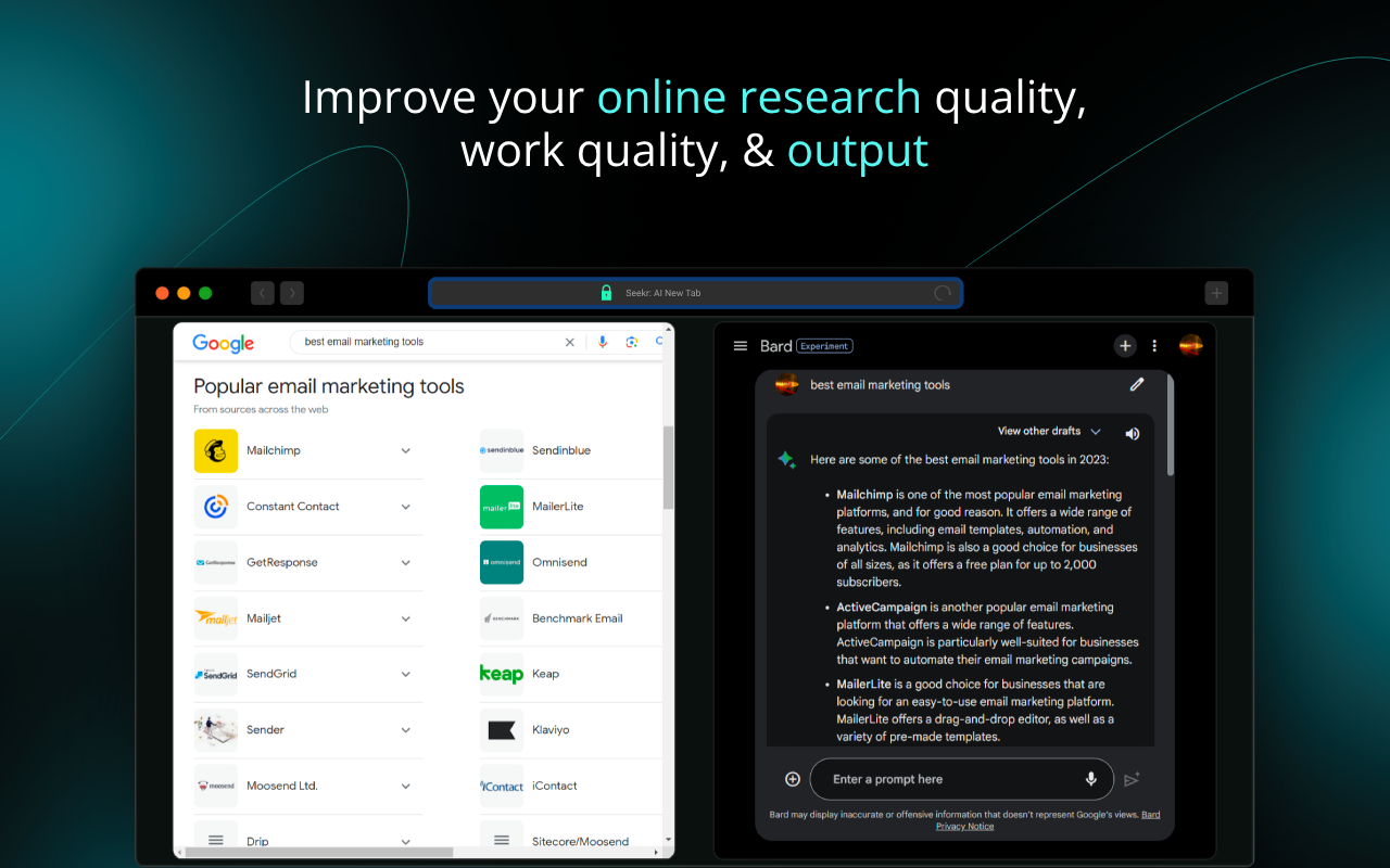Seekr: AI-powered New Tab with Bard & ChatGPT截图1