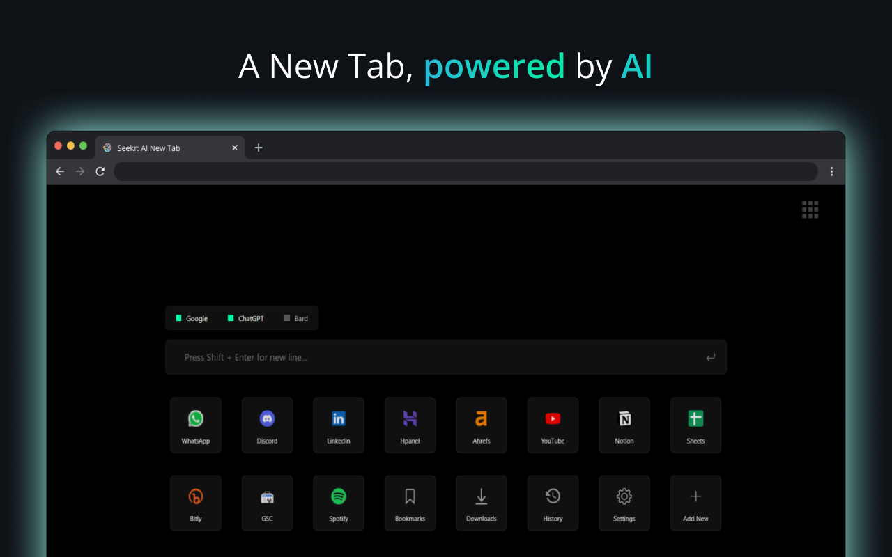 Seekr: AI-powered New Tab with Bard & ChatGPT截图2