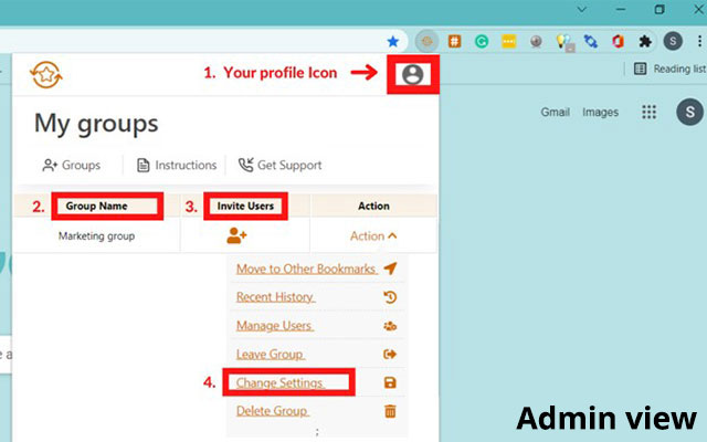 Peer2Peer Bookmark Sync and Share for Teams截图2
