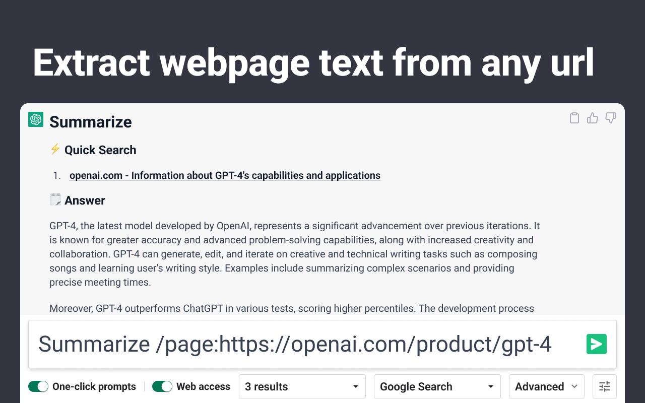 WebChatGPT: ChatGPT 具备互联网访问功能截图4