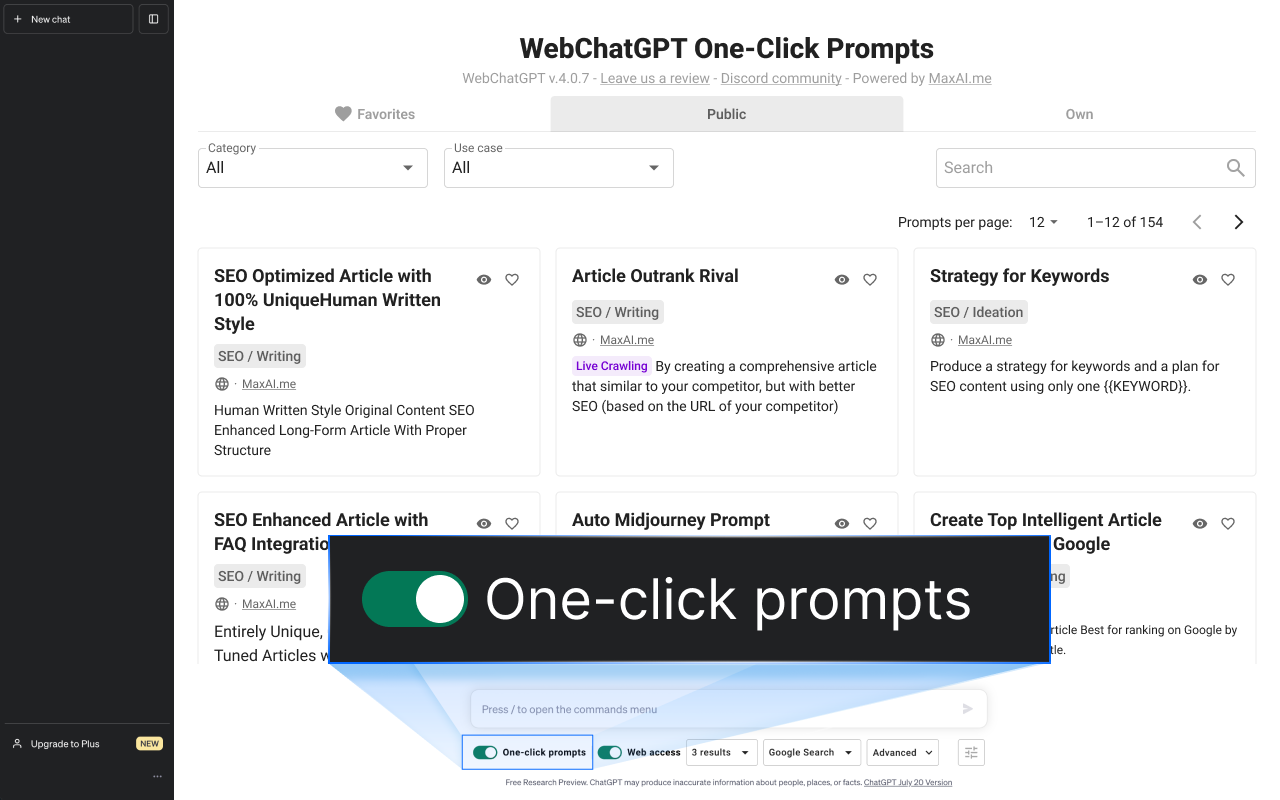 WebChatGPT: ChatGPT 具备互联网访问功能截图5