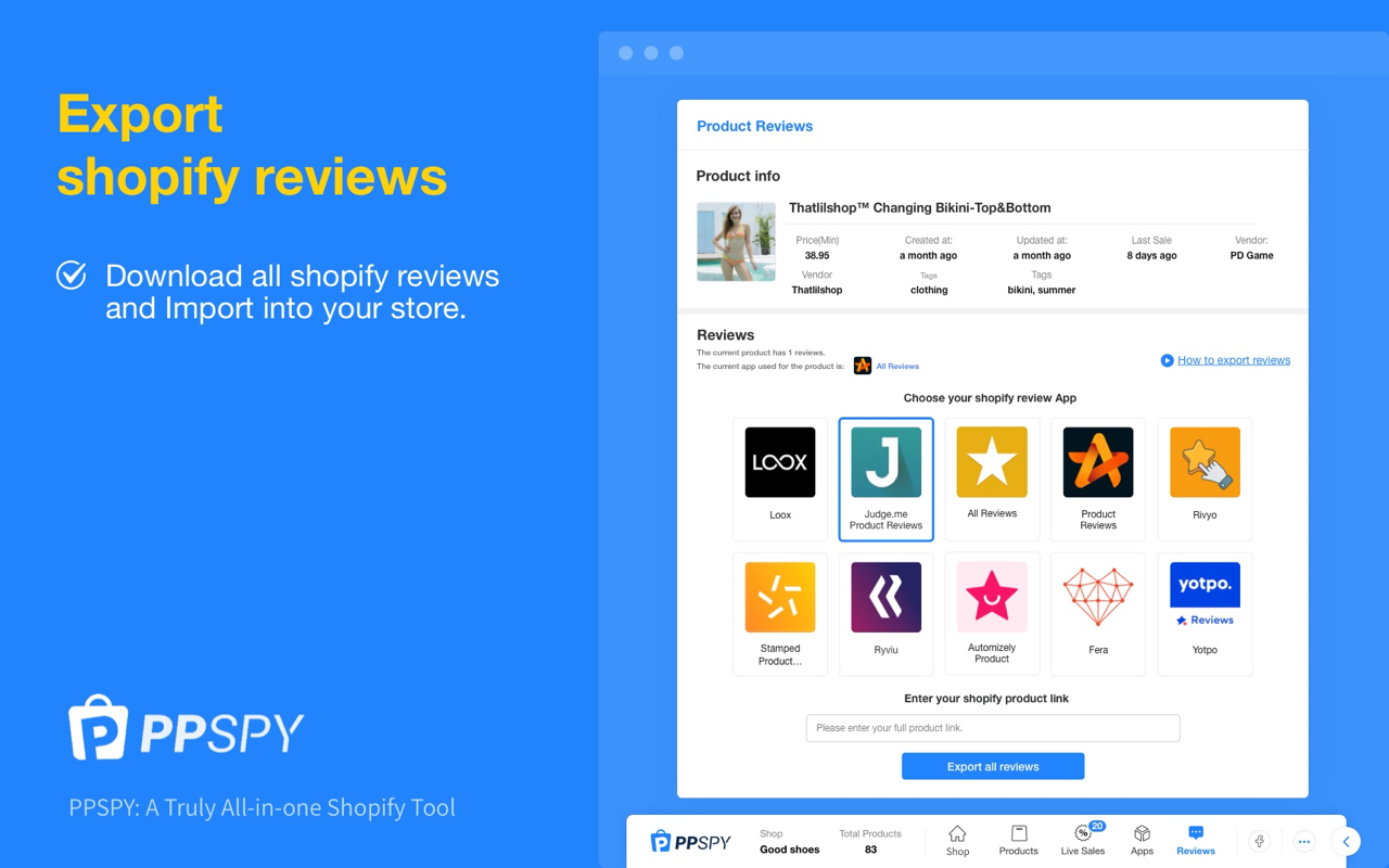 PPSPY-#1 Shopify analytics & dropship tool截图2