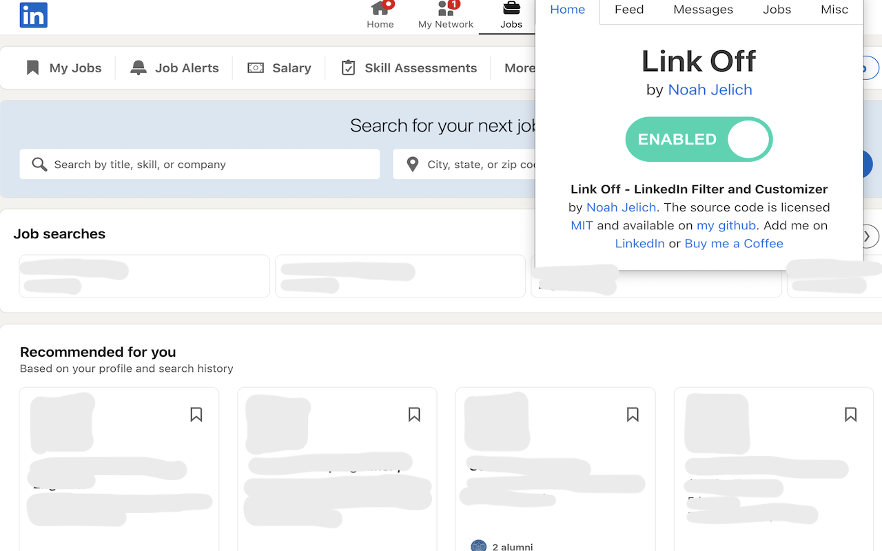 LinkOff - Filter and Customizer for LinkedIn™截图1