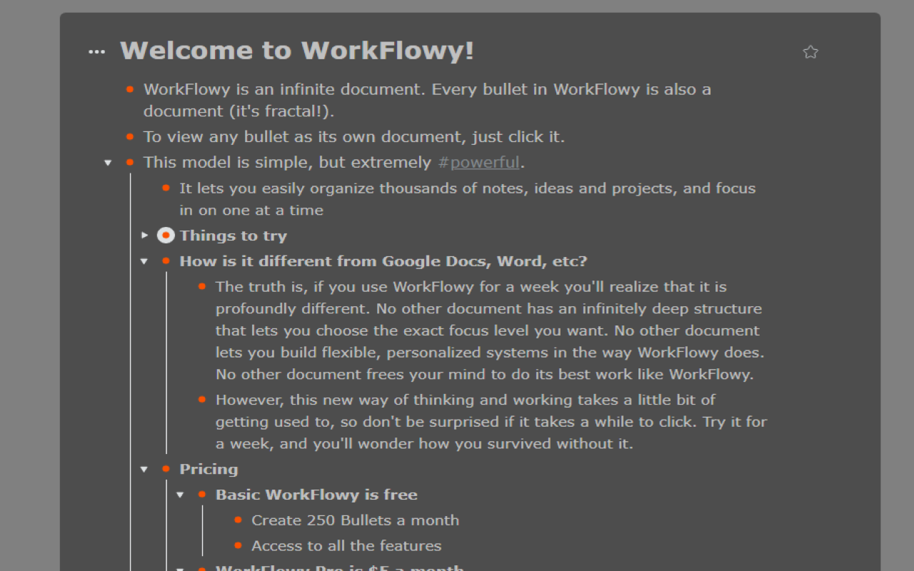 WorkFlowy Plus截图1