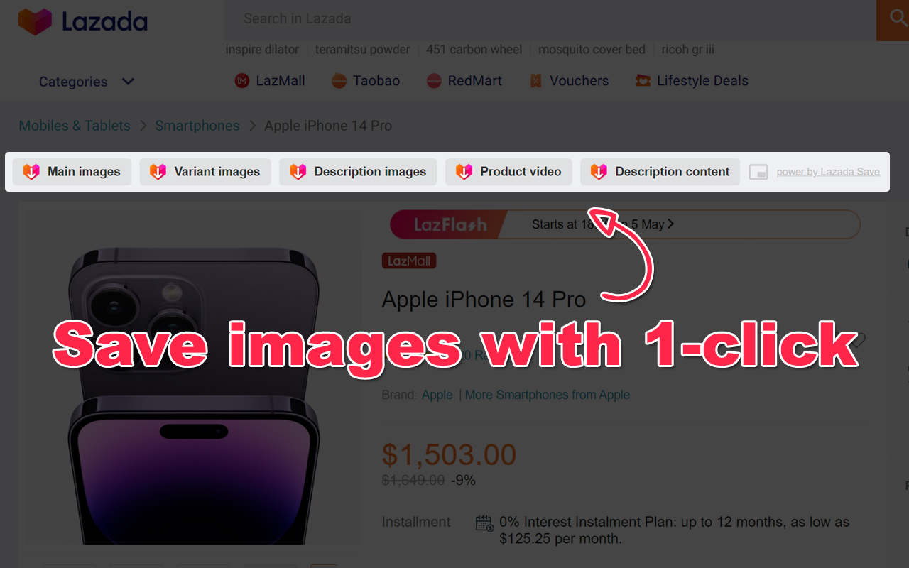 Lazada Save - Download Product Images & Video截图1