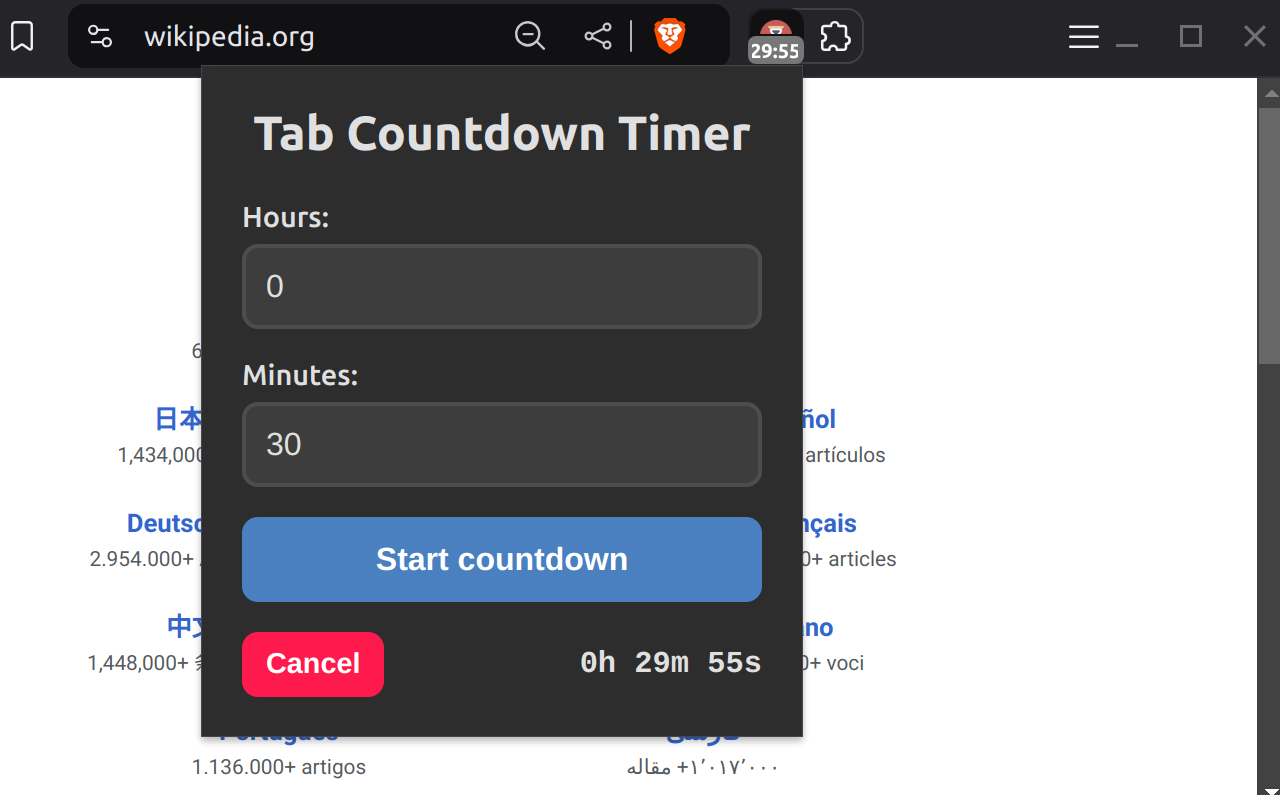 Tab Countdown Timer截图1