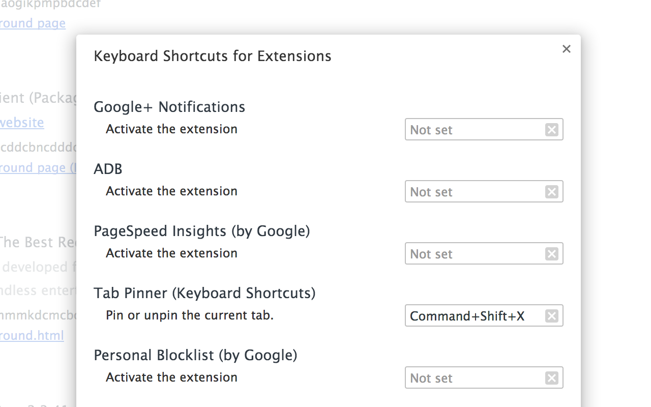Tab Pinner (Keyboard Shortcuts)截图2