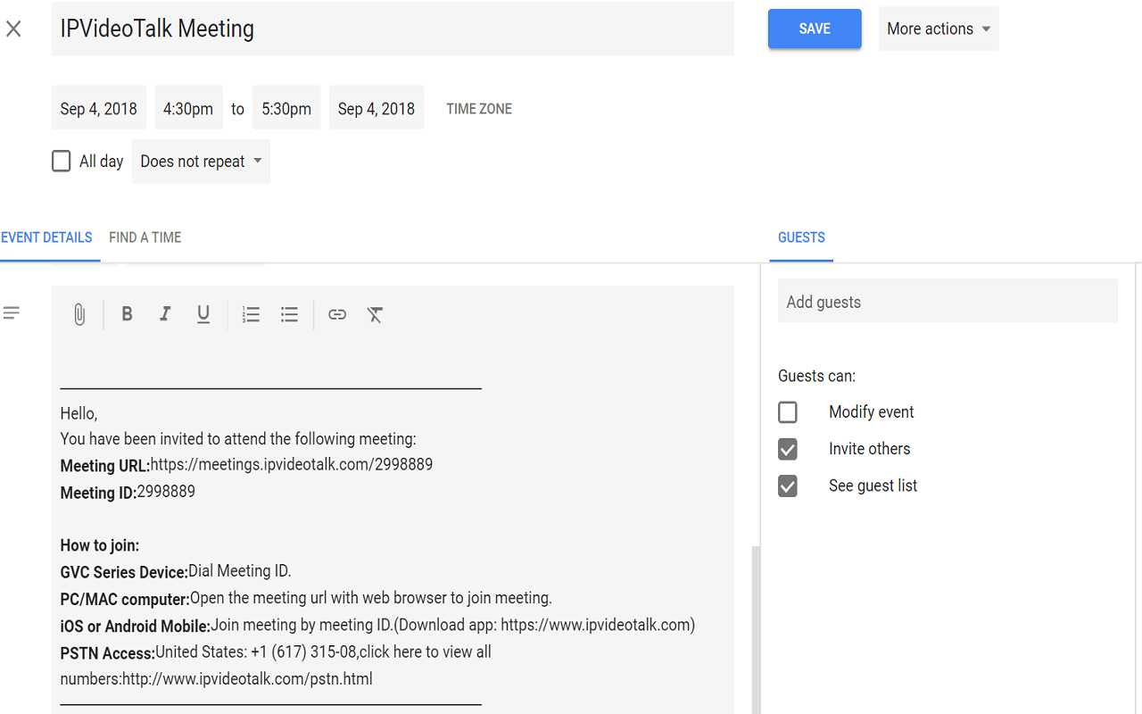 IPVideoTalk for Google Calendar截图1