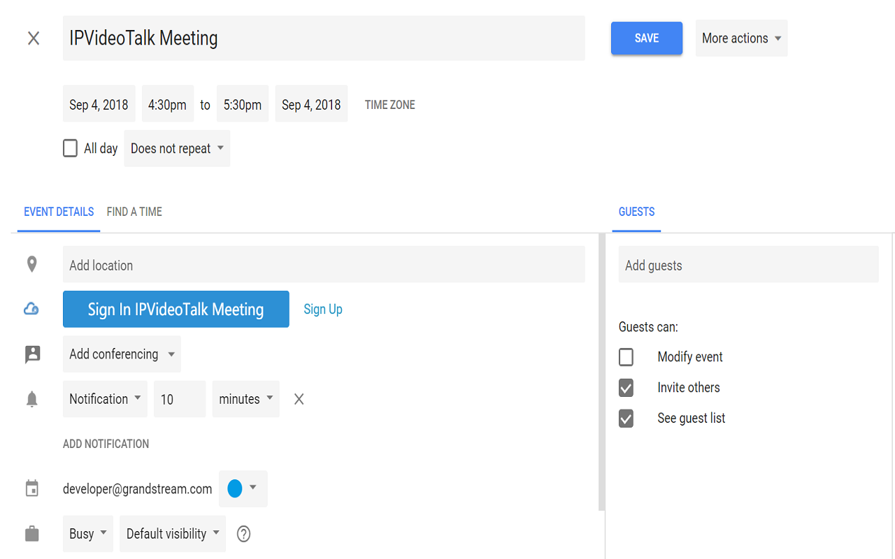 IPVideoTalk for Google Calendar截图2