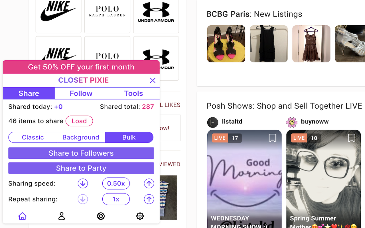 Closet Pixie | Your Poshmark Bot截图2
