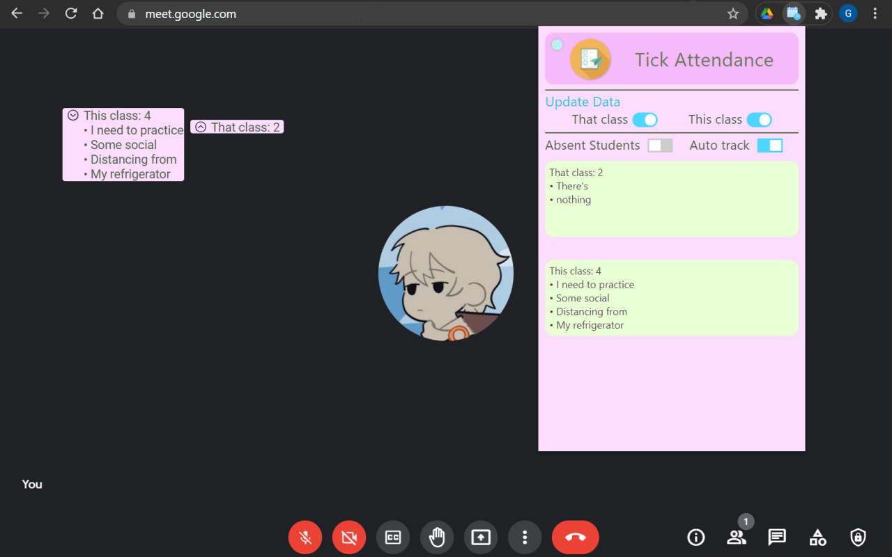Class Attendance (Google Meet)截图2