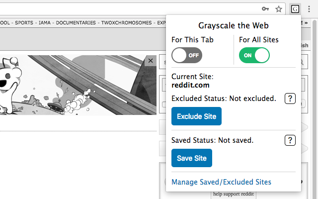 Grayscale the Web - Save Sites截图1