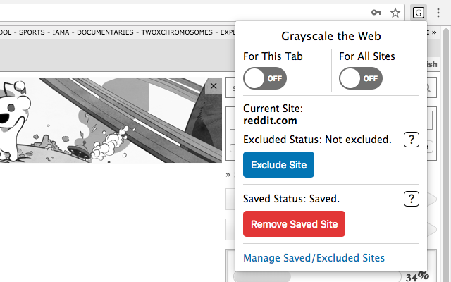 Grayscale the Web - Save Sites截图4