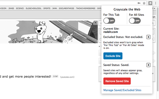 Grayscale the Web - Save Sites截图5