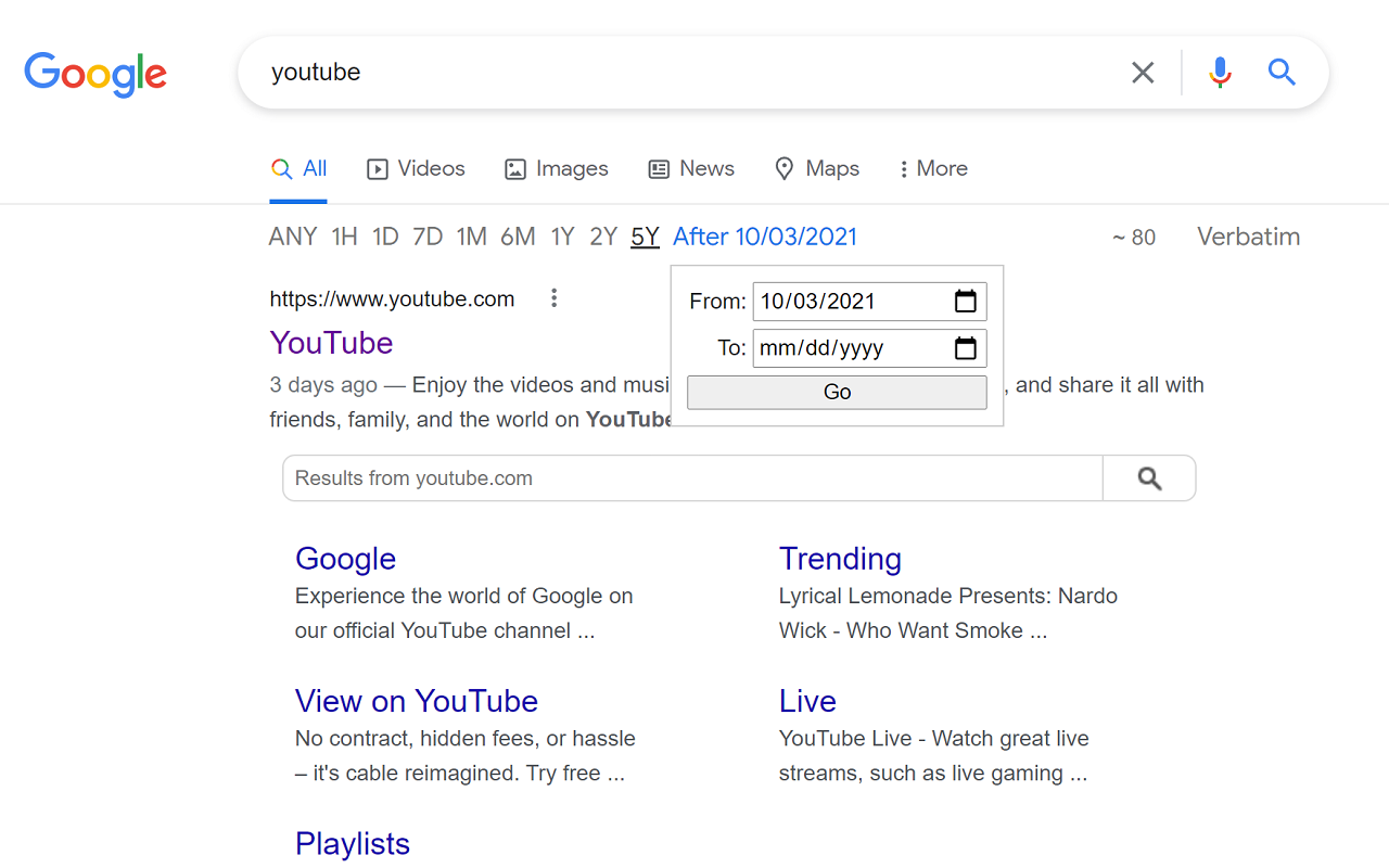 Google Search by date - horizontal bar截图1