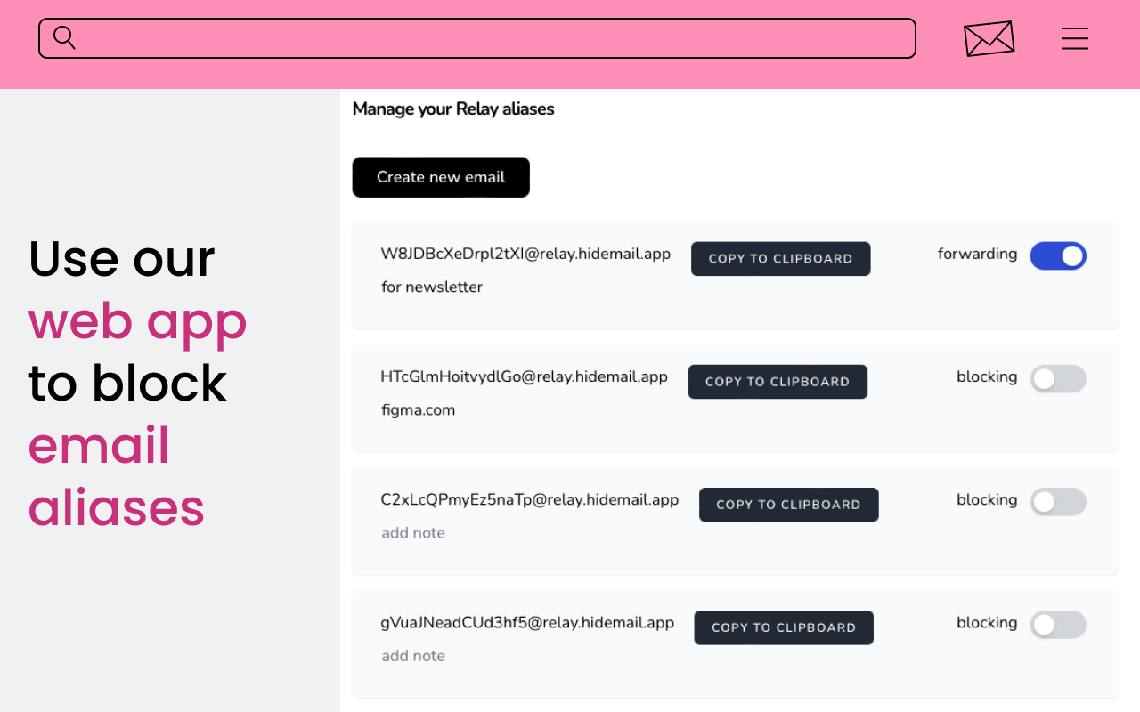 HideMail: 保护您的电子邮件隐私截图1