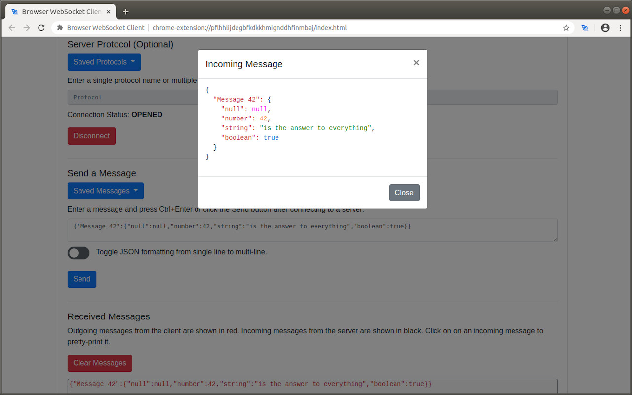 Browser WebSocket Client截图3