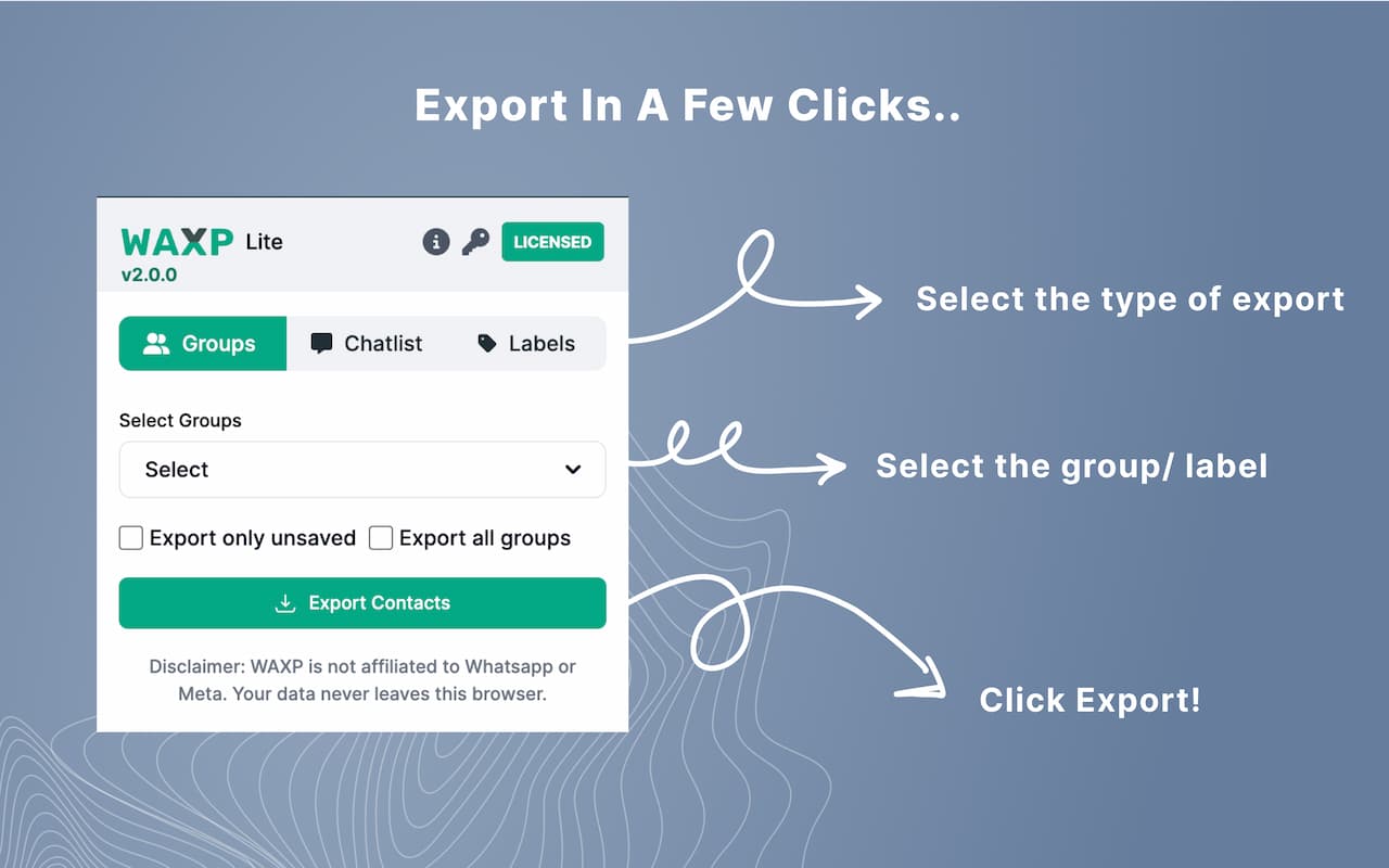 WAXP - Contacts Exporter for WhatsApp截图1
