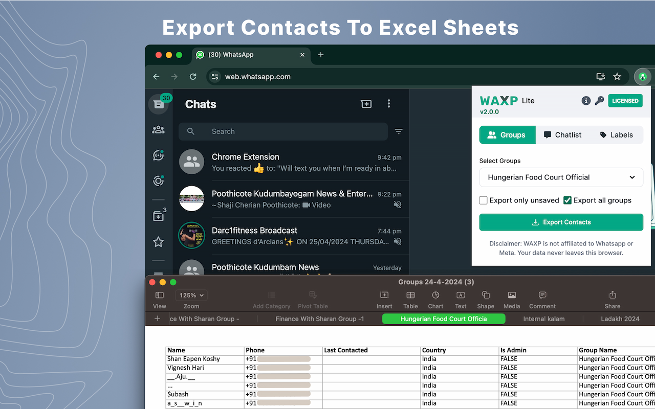 WAXP - Contacts Exporter for WhatsApp截图3