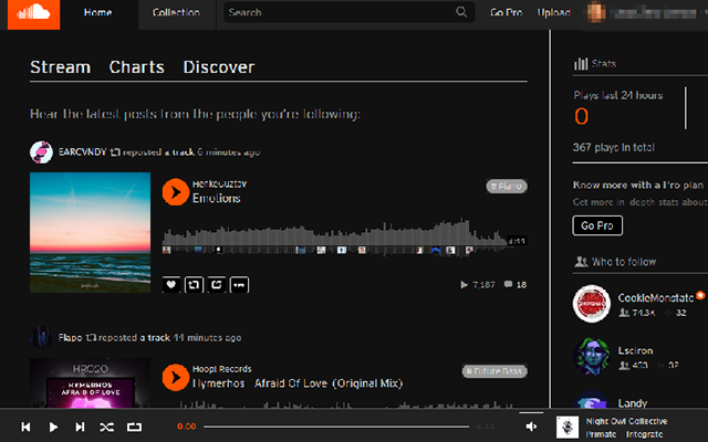 DarkCloud - SoundCloud Dark Mode截图2