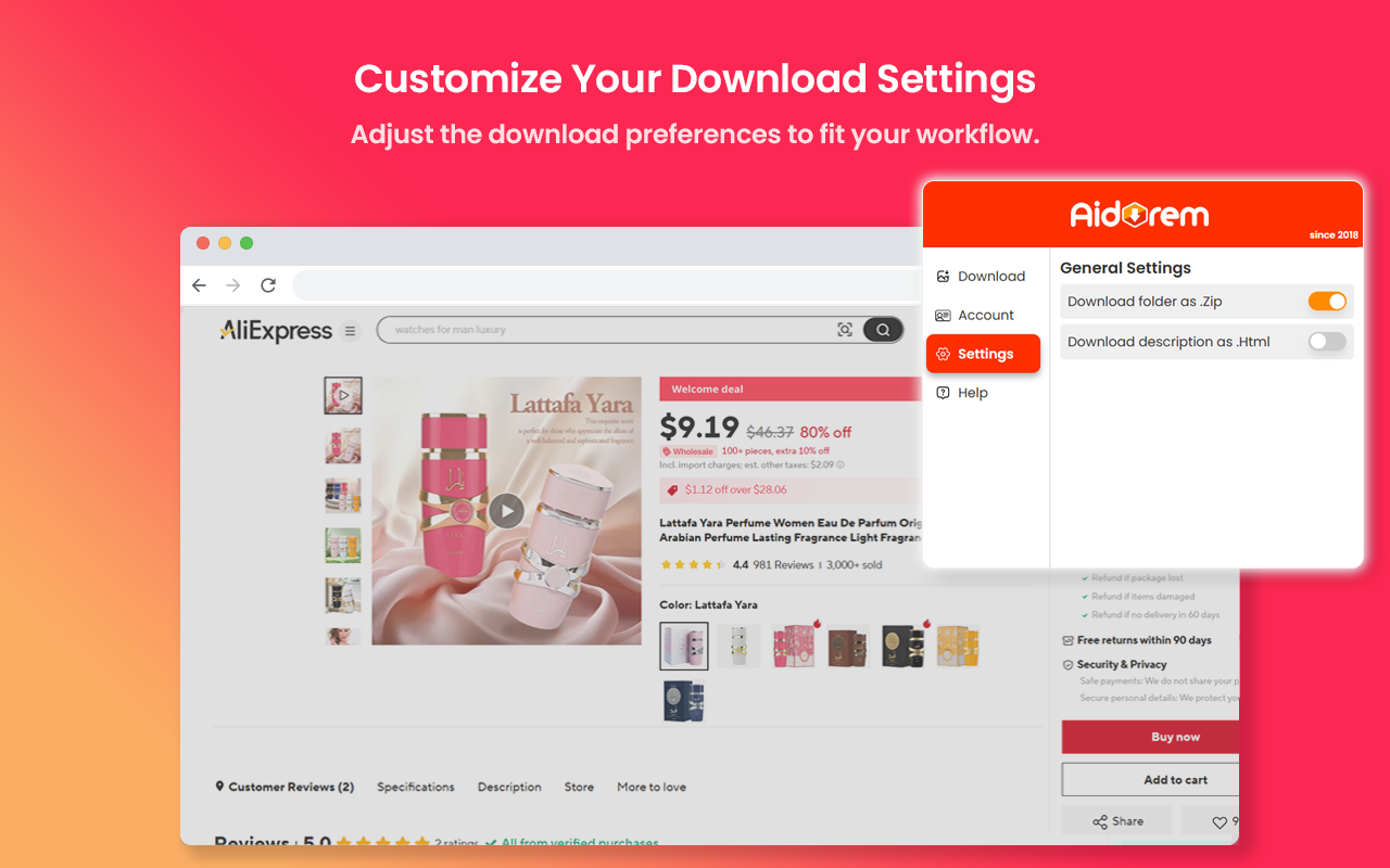 Aliexpress product image donwloader & video downloader - Aidorem Ai inpaint截图4