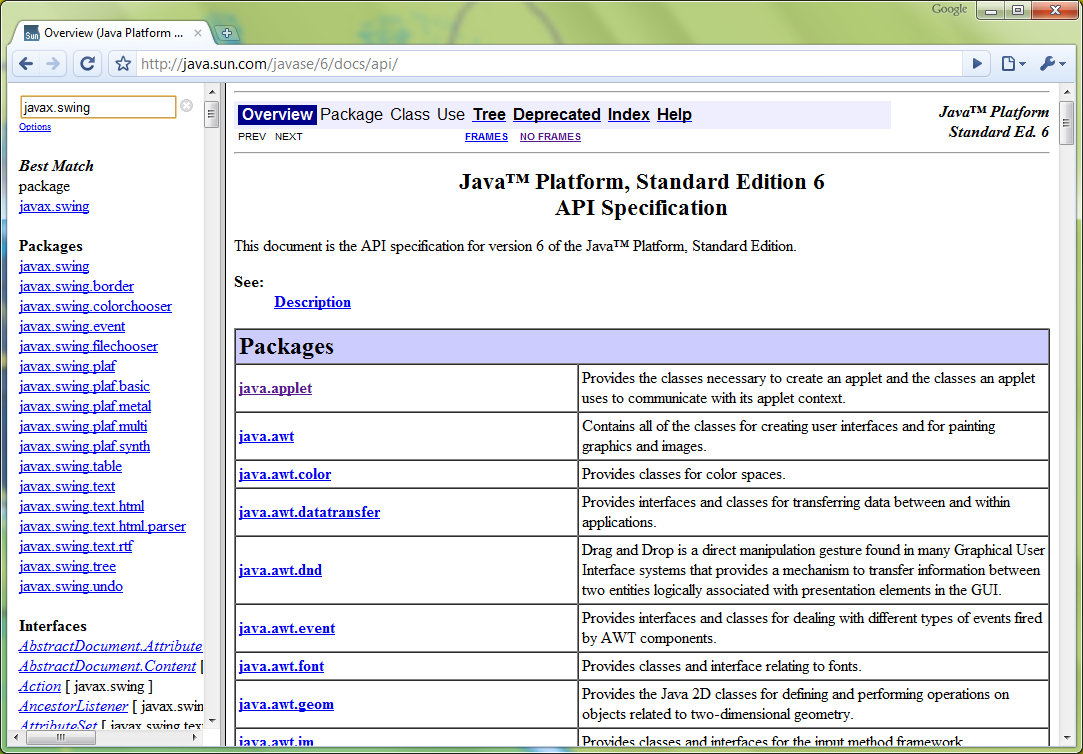 Javadoc Search Frame截图1
