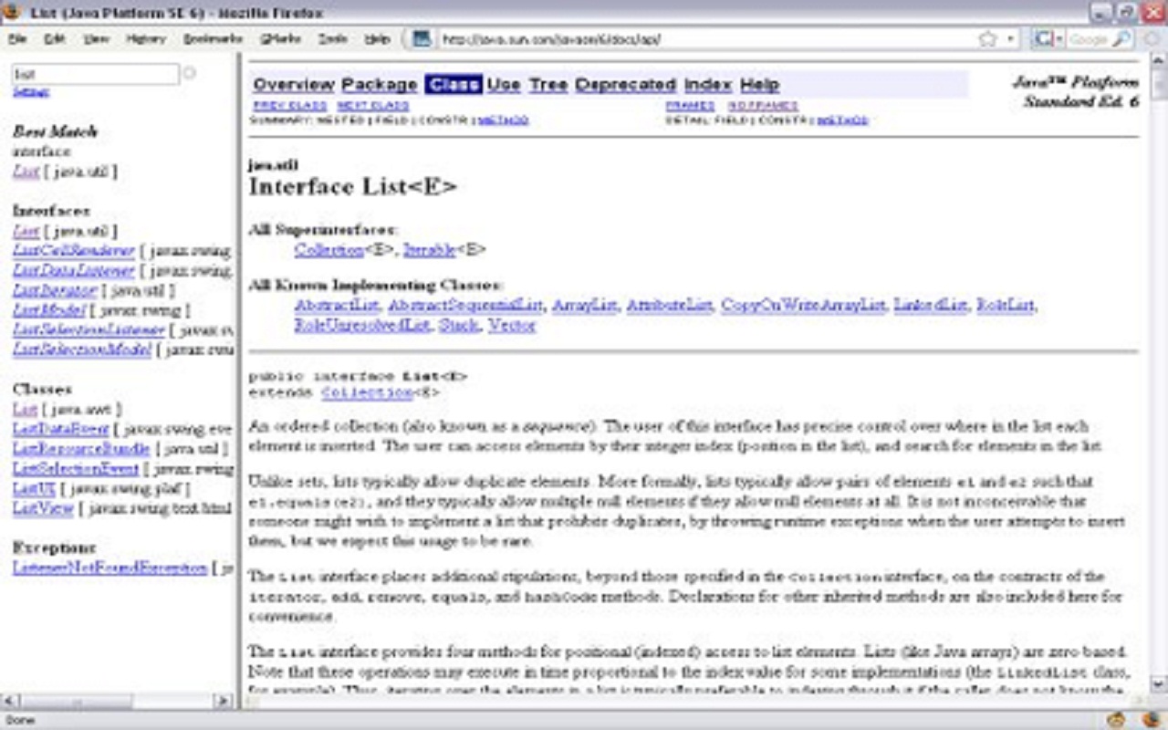 Javadoc Search Frame截图2