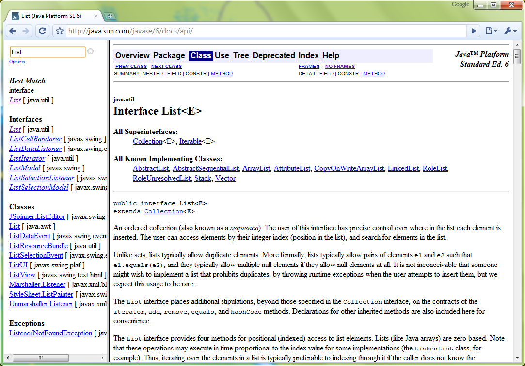 Javadoc Search Frame截图3