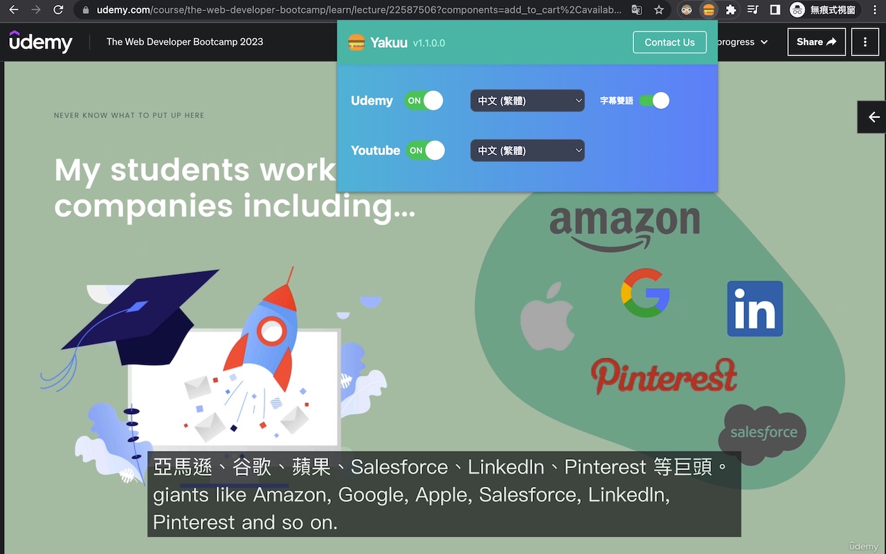 Udemy Subtitle Translator - Yakuu截图2