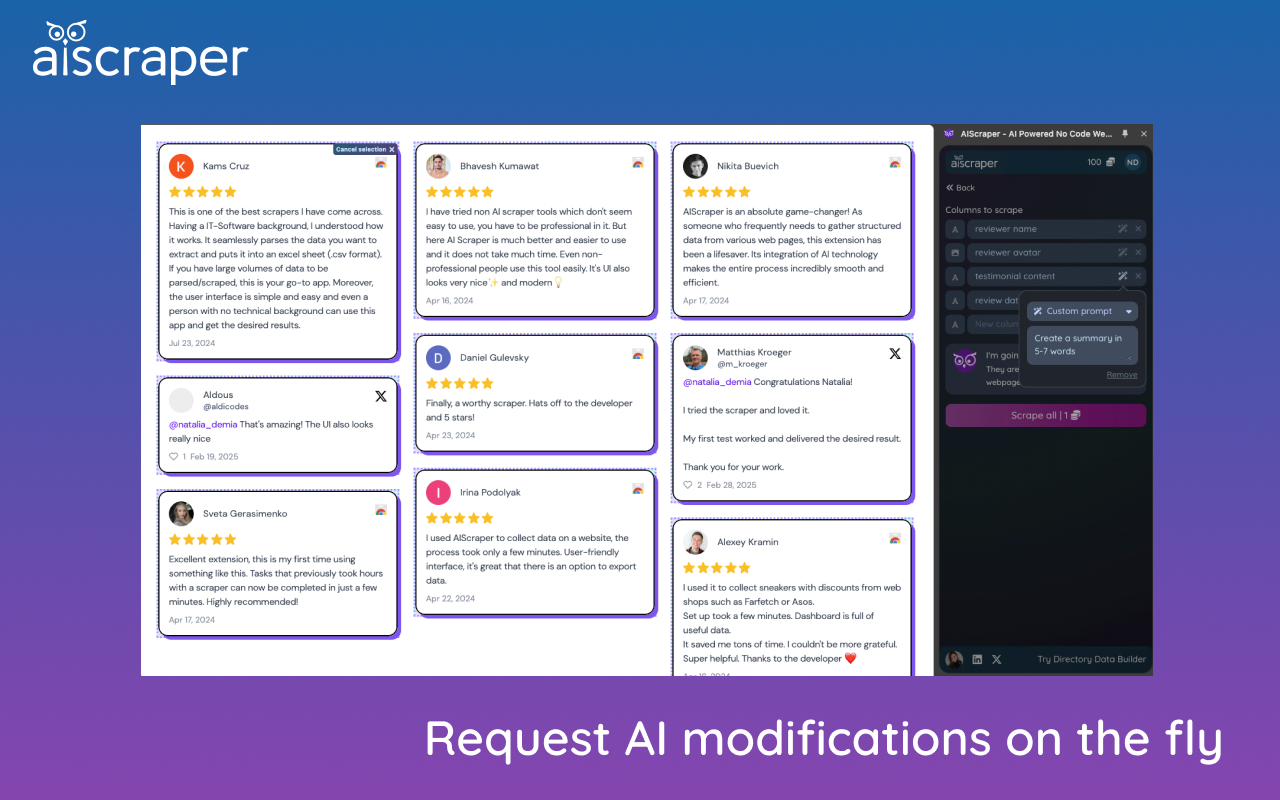 AIScraper - AI Powered No Code Web Scraping Tool截图1