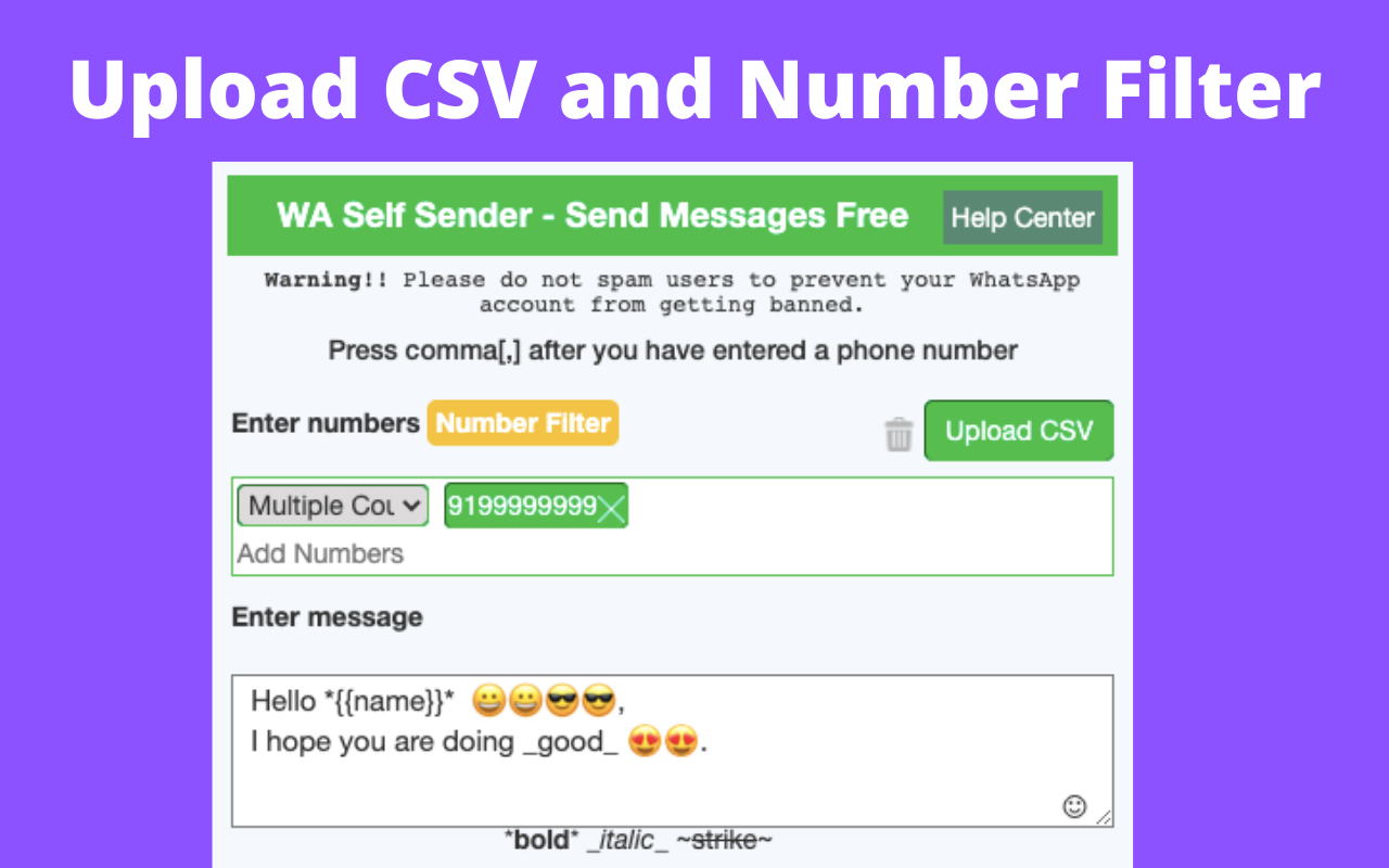 WA Self Sender - Free Messages Sender截图1