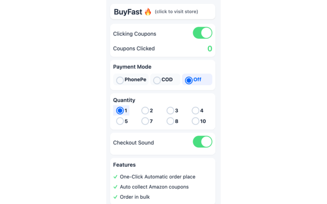 BuyFast - Amazon Flipkart Auto Checkout截图2