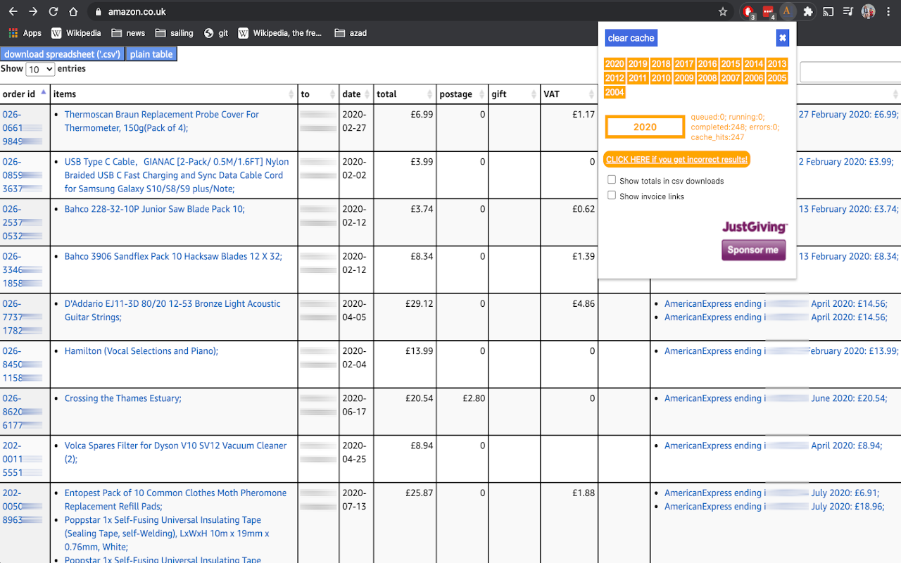 Amazon Order History Reporter截图1