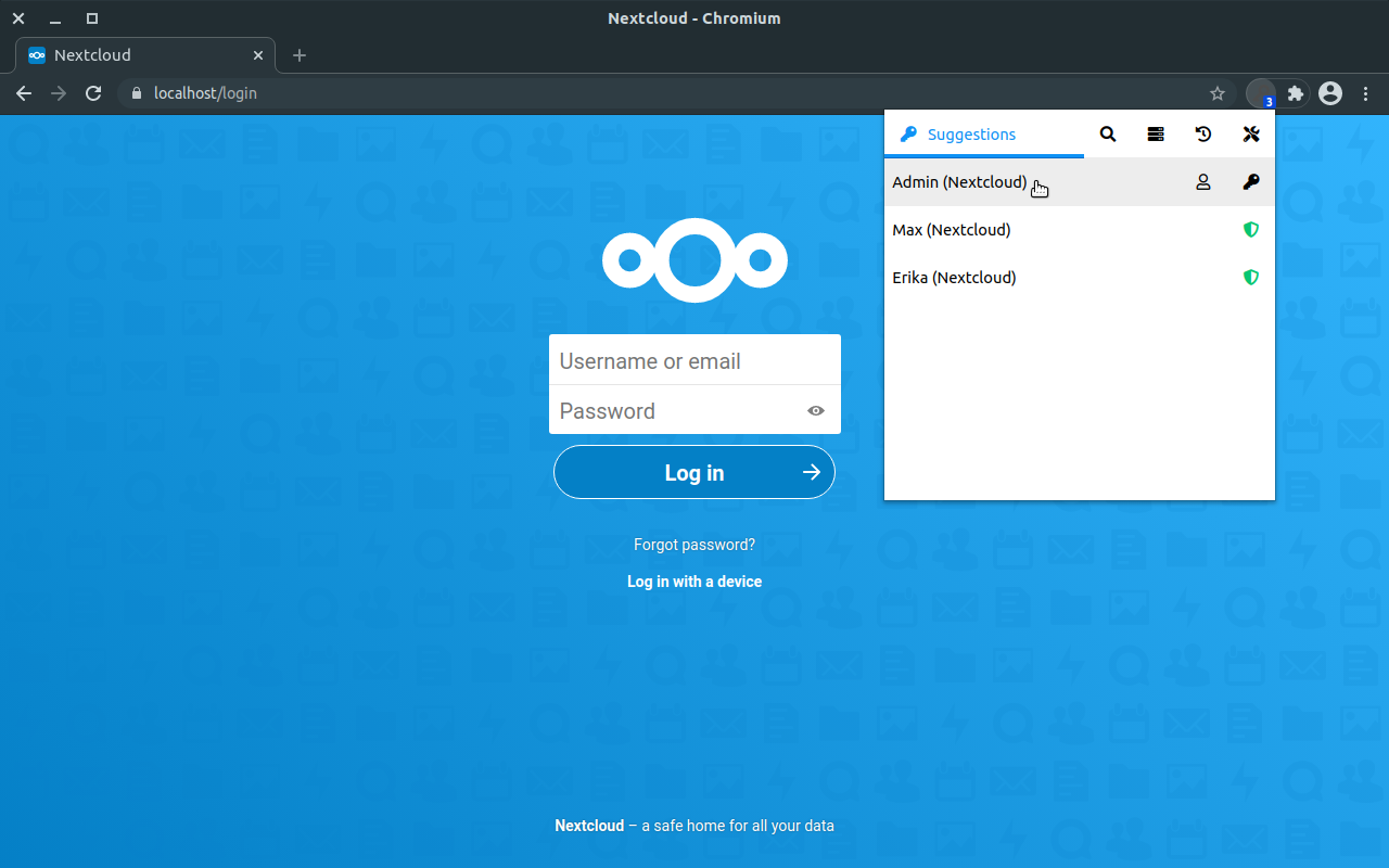 Nextcloud 密码的浏览器扩展截图2