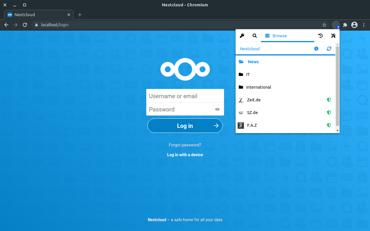 Nextcloud 密码的浏览器扩展截图4