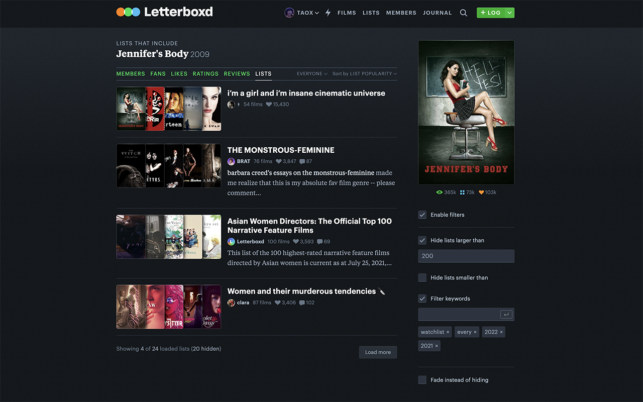 Letterboxd Film List Filters截图1