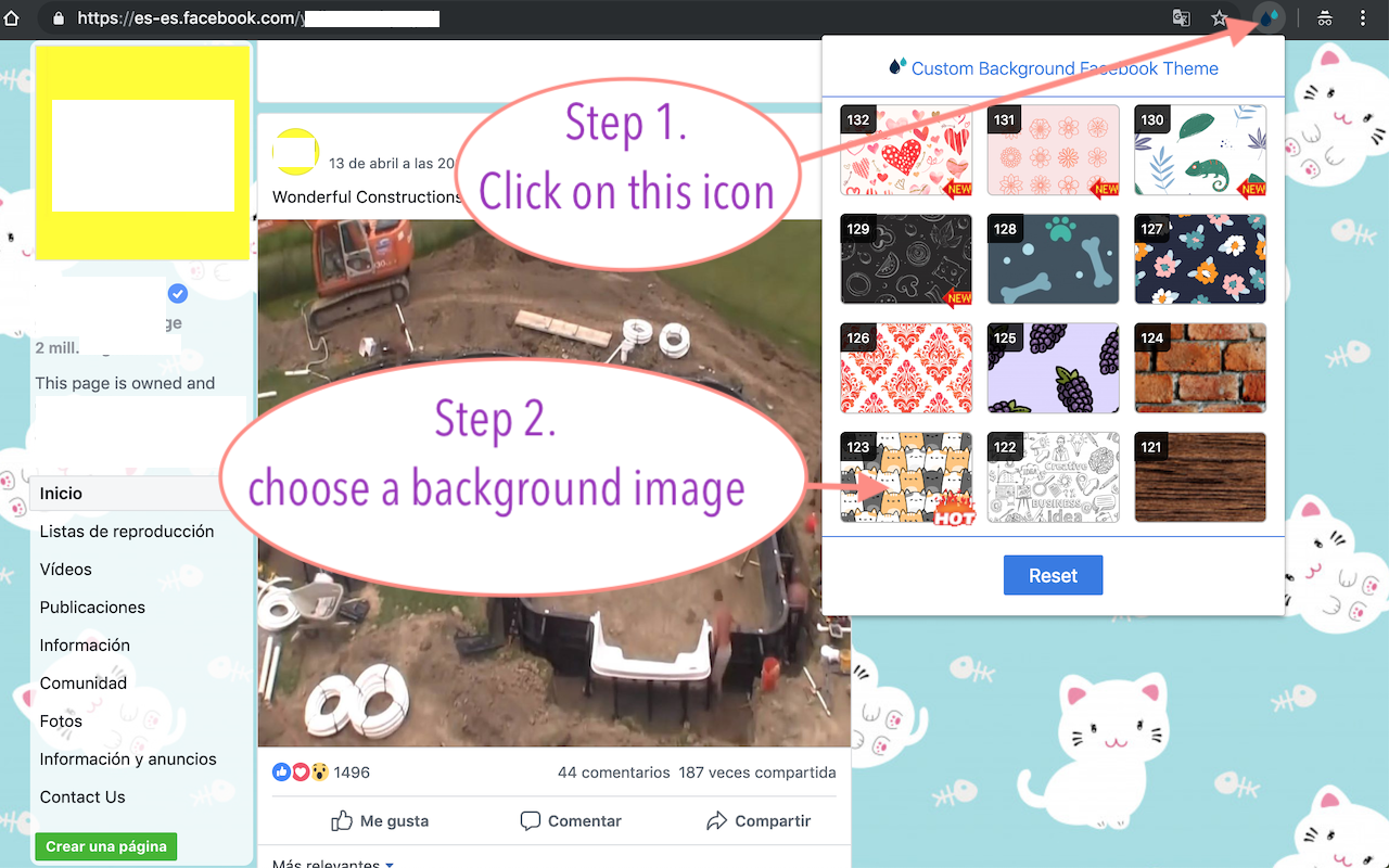 Custom Background Facebook Theme截图1